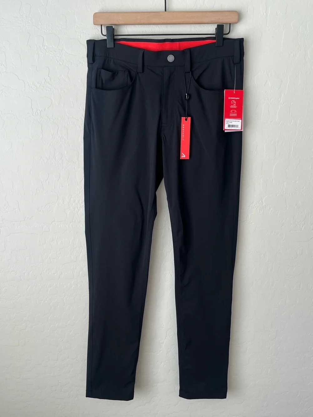 Redvanly Kent Pull On golf Pants NEW small Mens Black Performance Golf Stretch